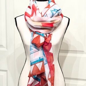 New Aztec "American West" Patterned Scarf Wrap by Printed Village, One Size
